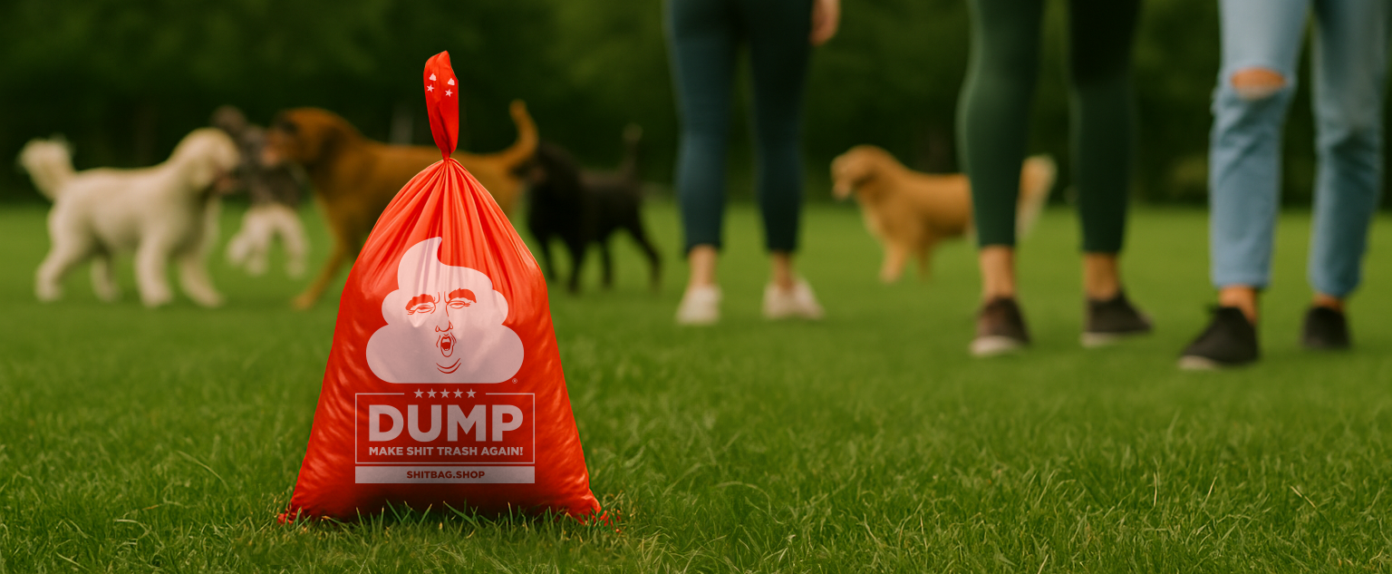 Trump Dog Poop Bags at the Dog Park